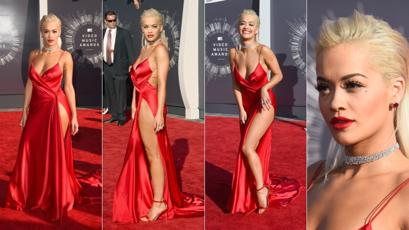 Illustration for article titled Glitter, Cleavage and Outlandish Outfits on the VMAs Red Carpet